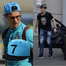Brand snapback caps Cristiano Ronaldo CR7 Black Baseball Caps hip hop Sports Snapback Football hat chapeu de sol swag Men women
