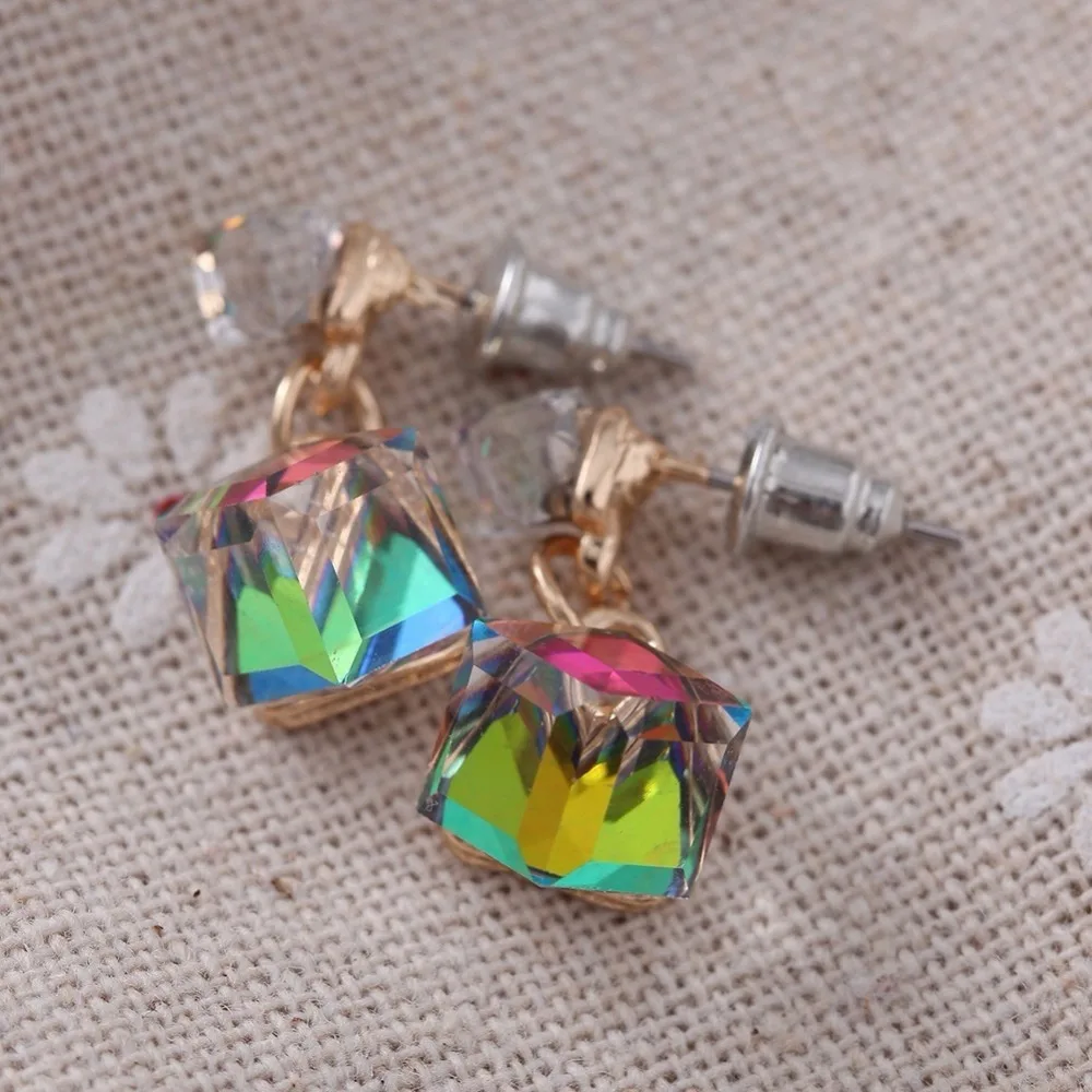 Fashion Crystal Earrings for Women Dangle Silver Earrings Studs Wedding Earring Jewelry 4 Colors Fashion Jewelry