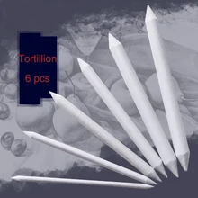 6 шт. двойная головка смешивания размазывания тортильон пень эскиз 6 размеров инструмент для рисования Пастель