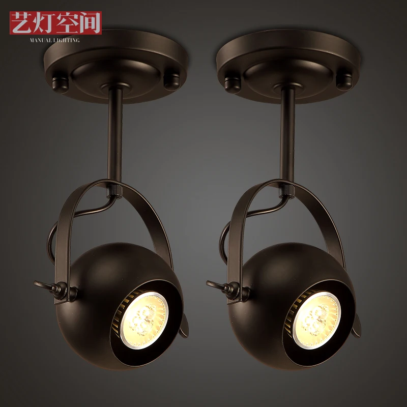 

Loft Vintage Industrial LED Adjustment Metal Ceiling Light Fixtures Simple Retro Clothing Store Lounge Bar Cafe Ceiling Lamp