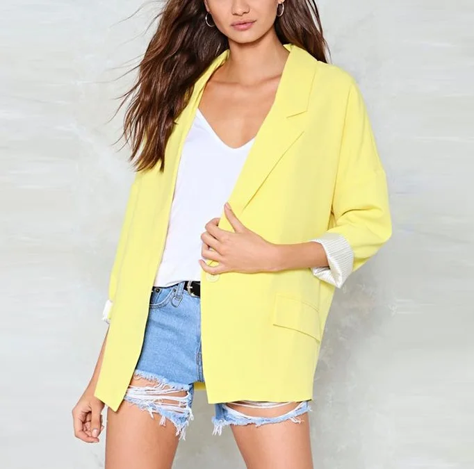 Fashion Spring Women Slim Blazer feminino Coat Plus Size Casual Jacket