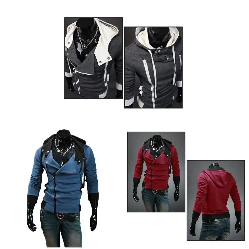

2019 Newly Droppshiping Men Zip Up Hooded Sweatshirt Slim Fit Autumn Coat Tops Warm Outwear BFJ55