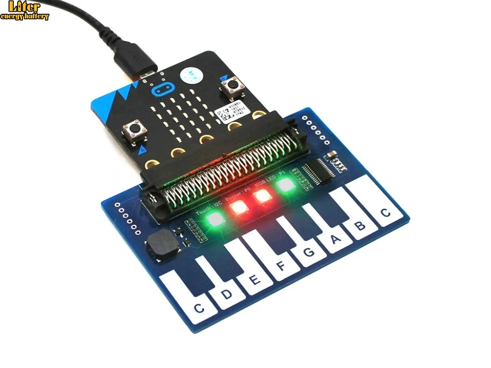 

Mini Piano Module for micro:bit, Touch Keys to Play Music, with 4x RGB LEDs