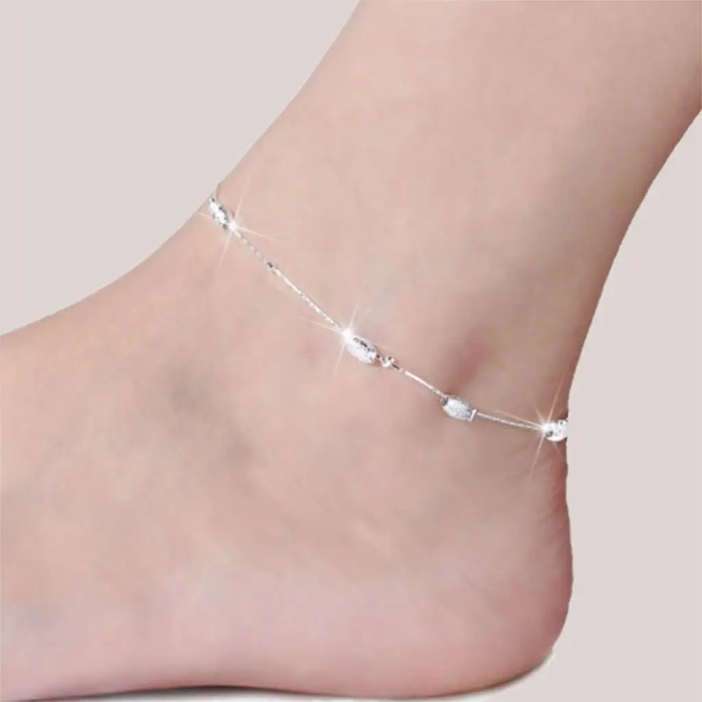 2017 Women Silver color Anklet Fashion Ankle Bracelet Hot Sale Anklets for Women Bead Foot