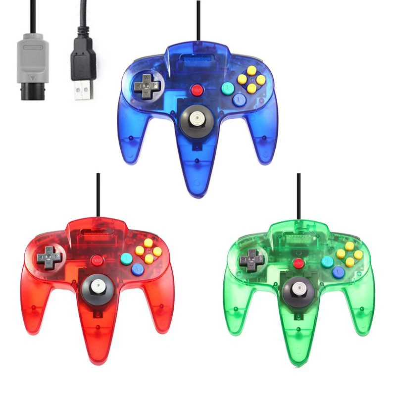 

For Nintend N64 Gamepad Transparent JoypadWired Gaming Joystick For Nintend N64 Game Pad For Gamecube For Mac Gamepads