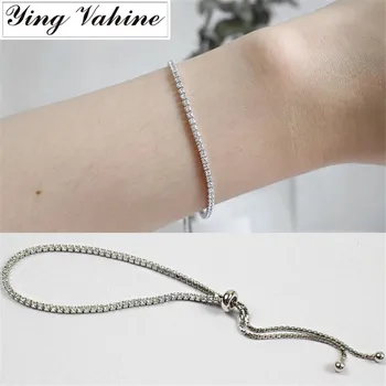 

ying Vahine Authentic 925 Sterling Silver Jewelry New Arrival Zircon Adjustable Bracelets for Women pulseras mujer
