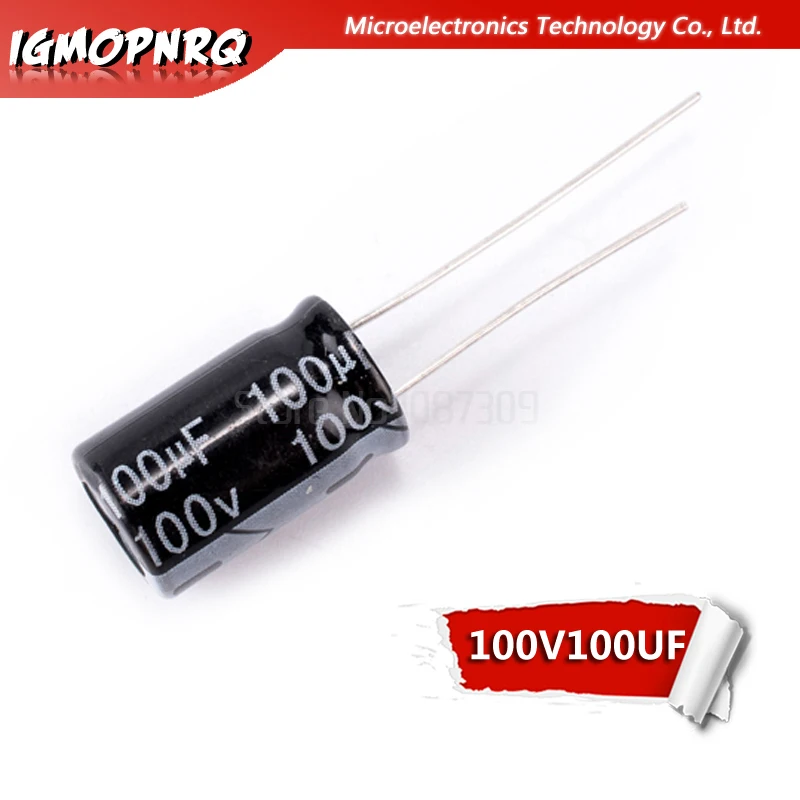 20 шт 100V100UF 10*17 мм 100V 100 мкФ 10x17 мм Алюминий электролитические конденсаторы DIP