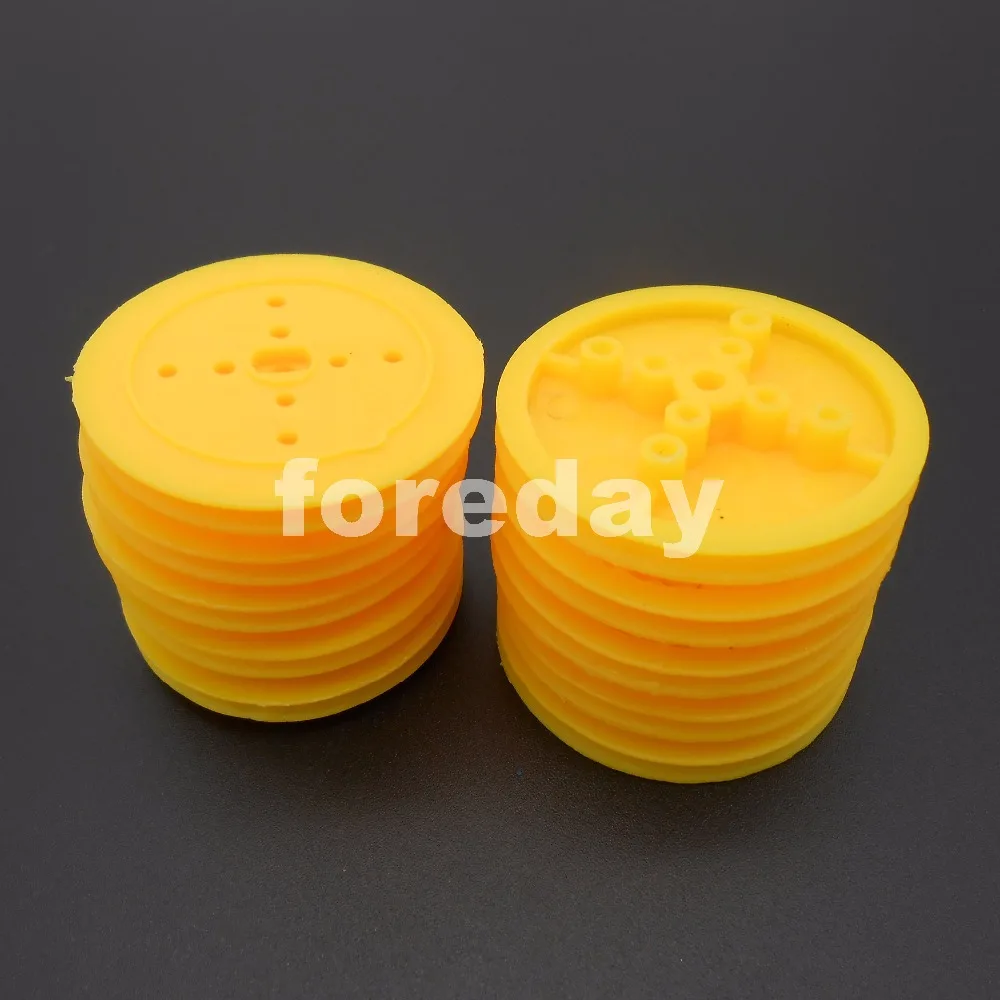 

100PCS DIY 36MM Pulley Plastic Gears toy wheels concave dia.36mm TH=4mm Aperture:3MM 2.9mm yellow NEW 100PCS/LOT *FD263X100