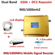 LCD Display GSM 900 4G LTE 1800 Repeater GSM 900 1800 mhz Mobile Phone Signal Booster 65dB Dual Band Amplifier Repetidor Celular
