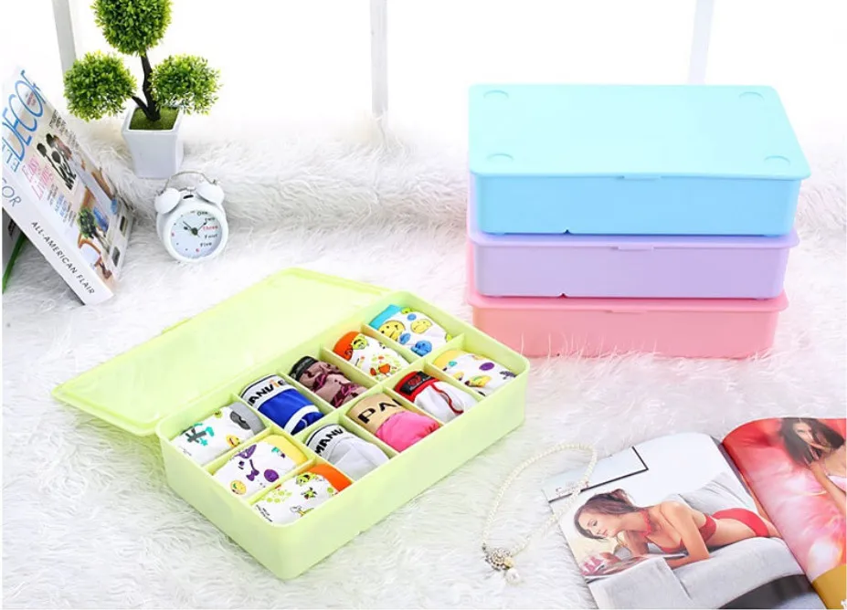 1 Piece Plastic Underwear Organizer for Socks & Panties Clamshell