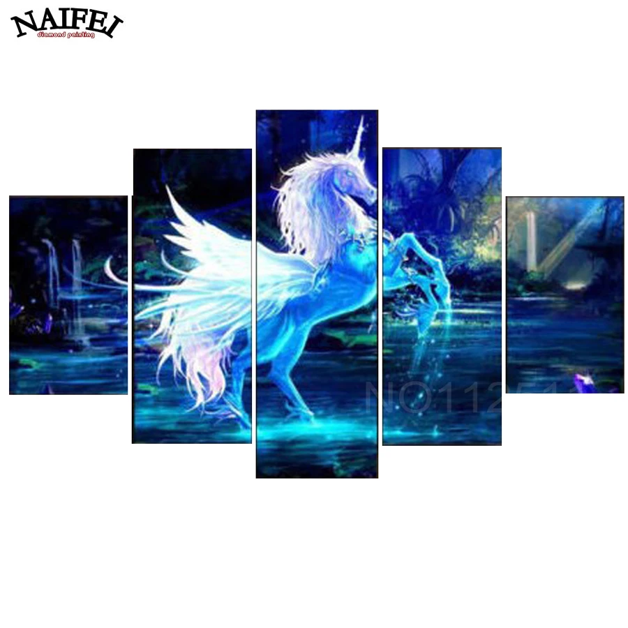 

5pcs,DIY Diamond Paintings Cartoon Unicorn handmade Diamond Paintings Cross Stitch Diamond Embroidery New Patterns Rhinestones