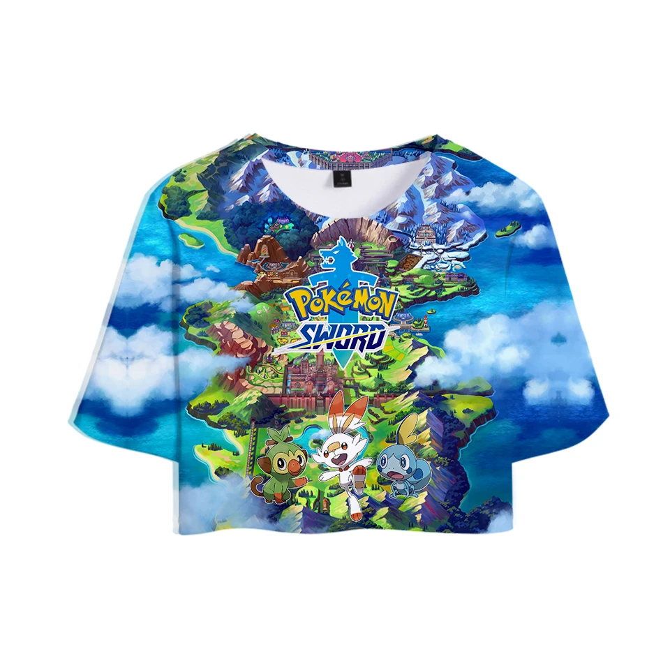drop shopping Pokemon Sword and Shield 2019 new 3D Tops Crops Girl t-shirt Short T shirt Women Sexy Clothes Sale Casual drop shopping Pokemon Sword and Shield 2019 new 3D Tops Crops Girl t-shirt Short T shirt Women Sexy Clothes Sale Casual