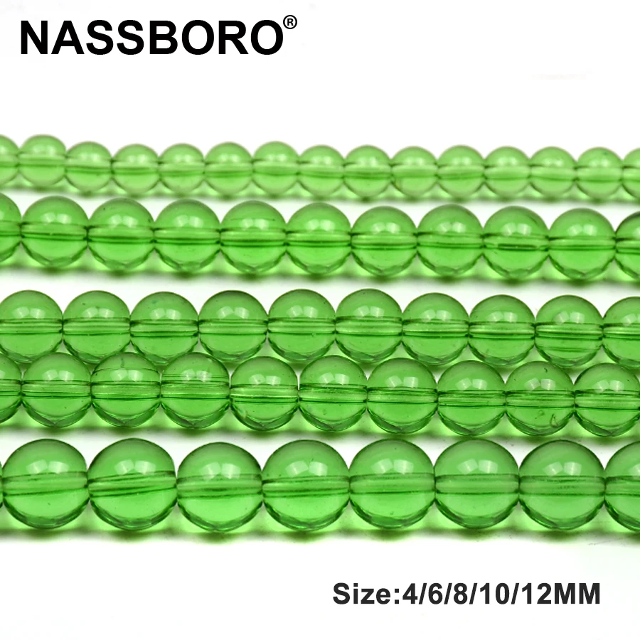Transparent Green Man-made Crystal Beads Glass Stone for Jewelry Making Loose Spacer Bead Handmade/DIY Craft 4/6/8/10/12mm | Украшения и