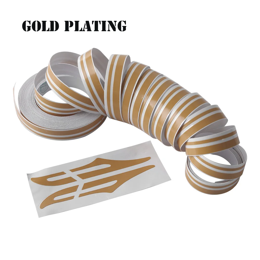 1 рулон многоцветный стрипинг штифт полоса Steamline двойная лента кузова автомобиля Наклейка Виниловая наклейка для стильного дизайна автомобиля инструменты - Название цвета: gold plating