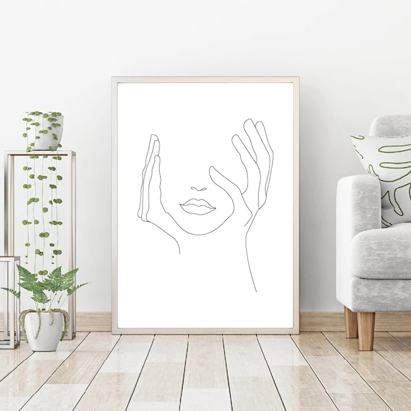 Hands On Face Wall Art Print Living Room Decor