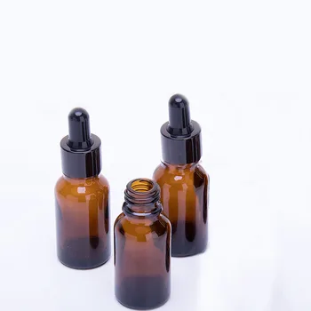 

5-100ml 1 ctn Portable Black circle and Black rubber head tan Glass dropper Essential Oil Bottles Cosmetics Container Travel