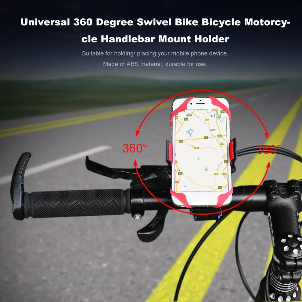 

8pcs Universal 360 Degree Swivel Bike Bicycle Motorcycle Handlebar Mount Holder Red Smartphone Stands Holders