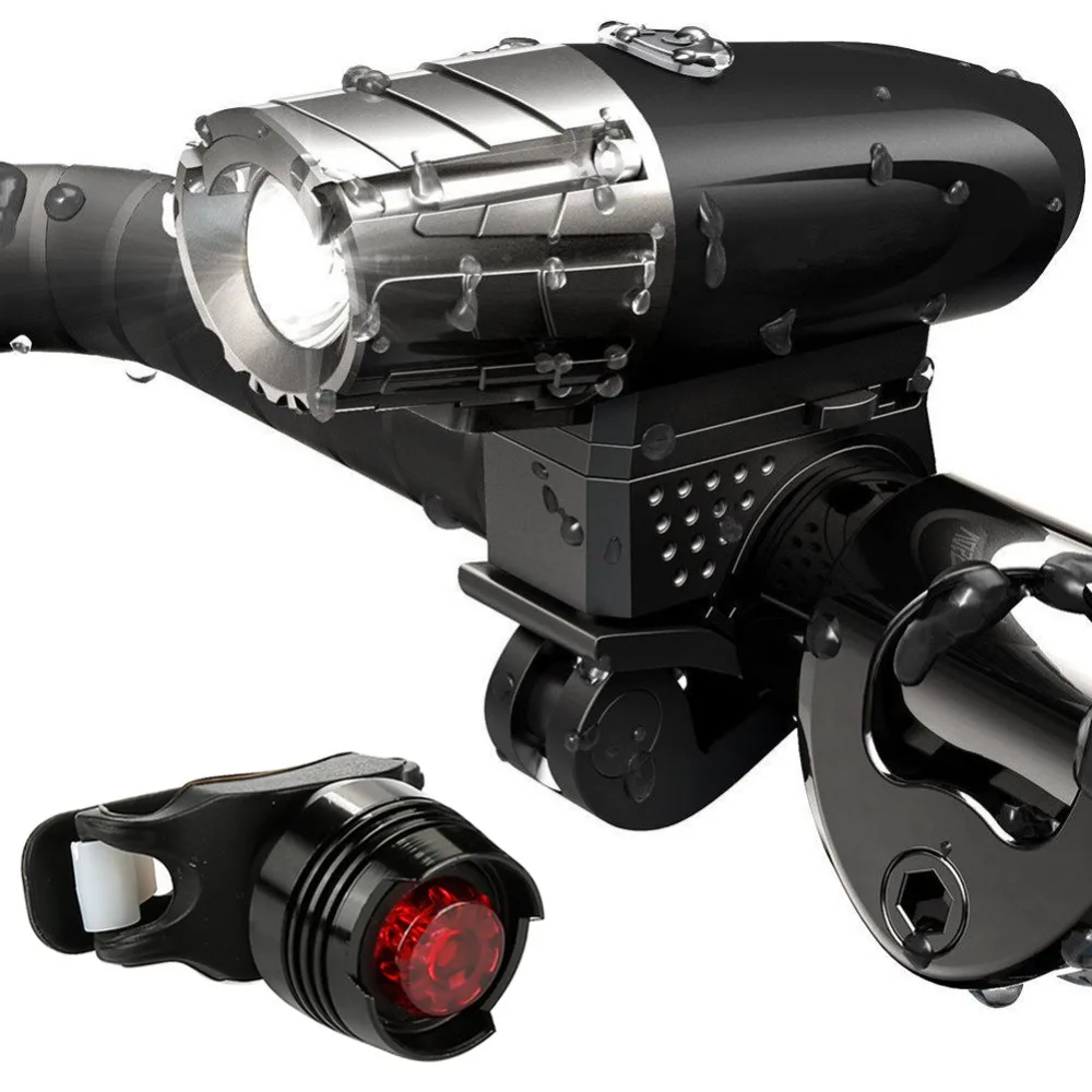 Новинка, перезаряжаемый велосипедный светильник MTB, горная дорога, передний велосипедный, зарядка через usb, безопасное переднее и заднее освещение+ черный рубин, задний светильник, костюм