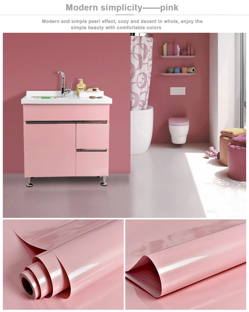 3M Glossy DIY Adhesive Vinyl Film Furniture Renovation Stickers Kitchen Cabinet Contact Paper Waterproof Self adhesive Wallpaper