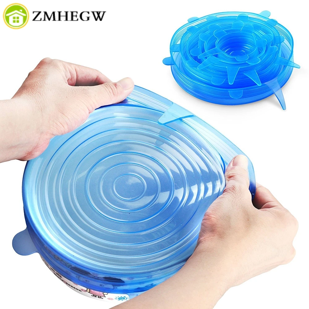 Silicone Lids for Bowls Cups Food Cover Set of 6 Food Saver Stretch Lid