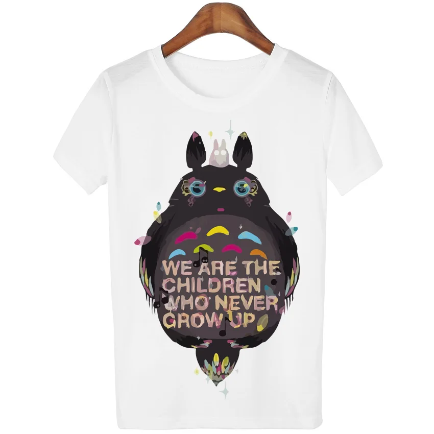 Повседневная футболка, женская футболка, Harajuku Totoro, с принтом, Camisetas Mujer, топы, с круглым вырезом, футболка, милые футболки, Femme - Цвет: A3