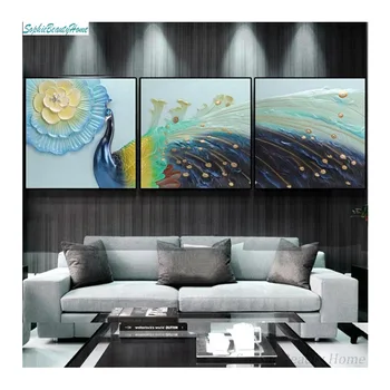 

DIY 5D Diamond Animal Peacock Embroidery Beautiful Triple Diamond Circle/Square Cross Embroidery Mosaic Home