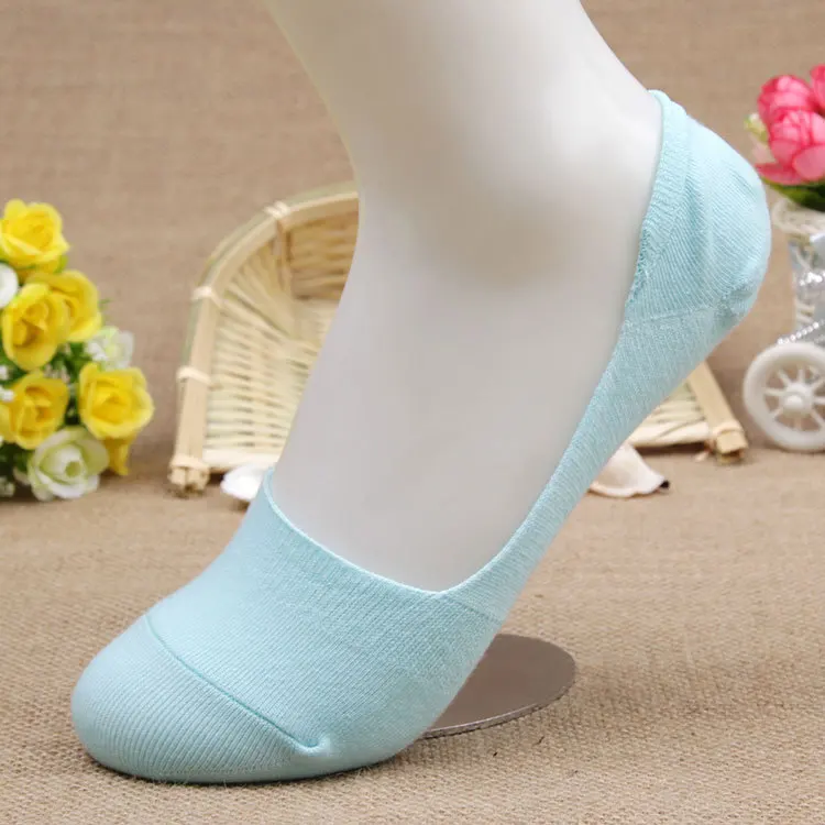 40 шт. = 20 пар/лот бамбуковое волокно Нескользящие женские носки летние Asakuchi невидимые лодочки женские носки - Цвет: light blue