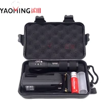 100% подлинная G700 3800LM CREE XM-L T6 LED 10 Вт Масштабируемые Тактический Фонарик Наружное освещение + 18650 аккумулятор + зарядное устройство + подарочная коробка Факел