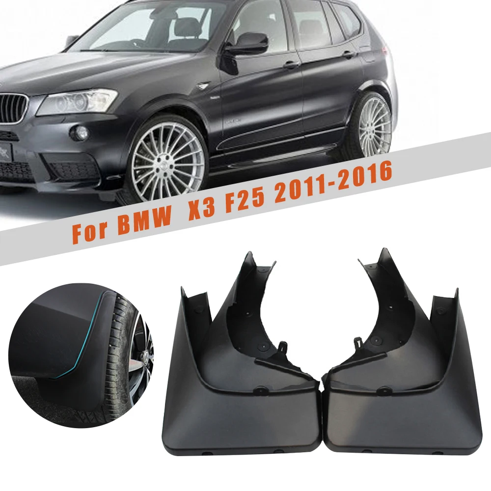 4 шт. расширитель крыла автомобиля брызги грязи защитные Брызговики светоотражаПредупреждение ющие Брызговики для BMW X3 F25 2011- аксессуары