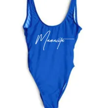 На заказ текст один кусок купальник леди печати купальники MAMACITA письмо сексуальный бикини Лето с высоким вырезом купальный костюм 7 цветов на выбор