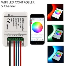 16 миллионов цветов Wifi RGB led контроллер мини 5 каналы rgb/WW/CW Светодиодный контроллер смартфон управление музыкальный таймер контроллер led RGB