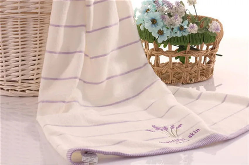 ZHUO MO 3pcs/Set 100% Cotton Lavender Towel Set One Piece 70*140cm Bath Towel Two Pieces 34*75cm Face Towels Gift Towel Set