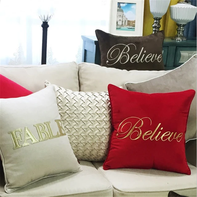 Europe New Luxury Elegant Home Solid Embroidery Cushion Cover Le Europe New Luxury Elegant Home Solid Embroidery Cushion Cover Le Coussin Pillowcase Decorative Pillows Almofada Cojines