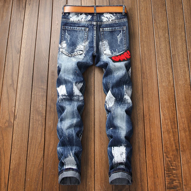 designer painted jeans
