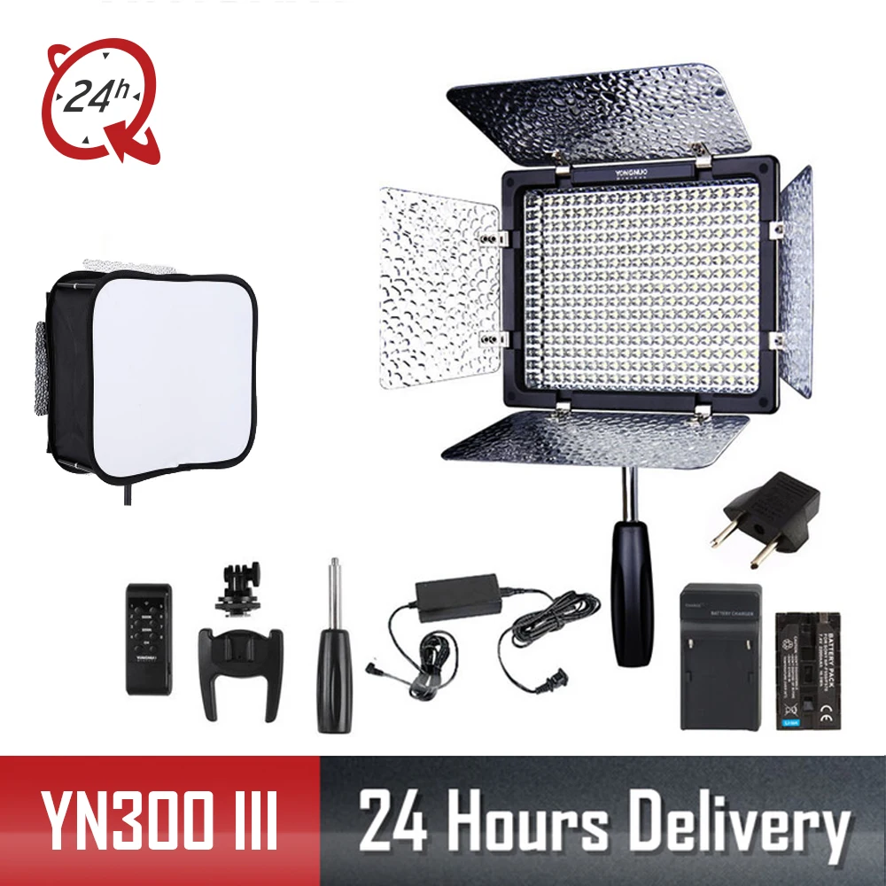 

Yongnuo Original YN300III YN300 III YN-300 III 3200k-5500K CRI95 Camera Photo LED Video Light + Battery KIT