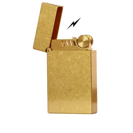 

KUBOY sound kerosene lighter Pure copper steel tone windproof retro ultra-thin cigarette lighter