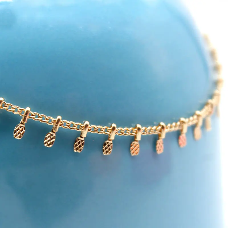 

Simple Embossed Pendants Anklets for Women 2019 Fashion Foot Jewelry Ladies Anklet Summer Ankle Chain Gold Silver Color New