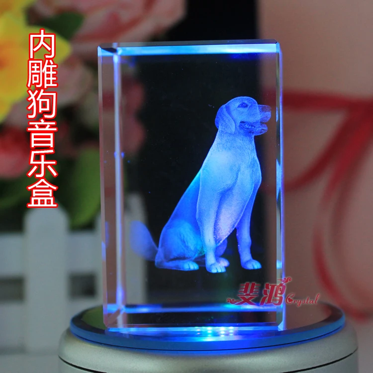 Zodiac dog carving music box birthday gift girls mp3 boys music boxin
