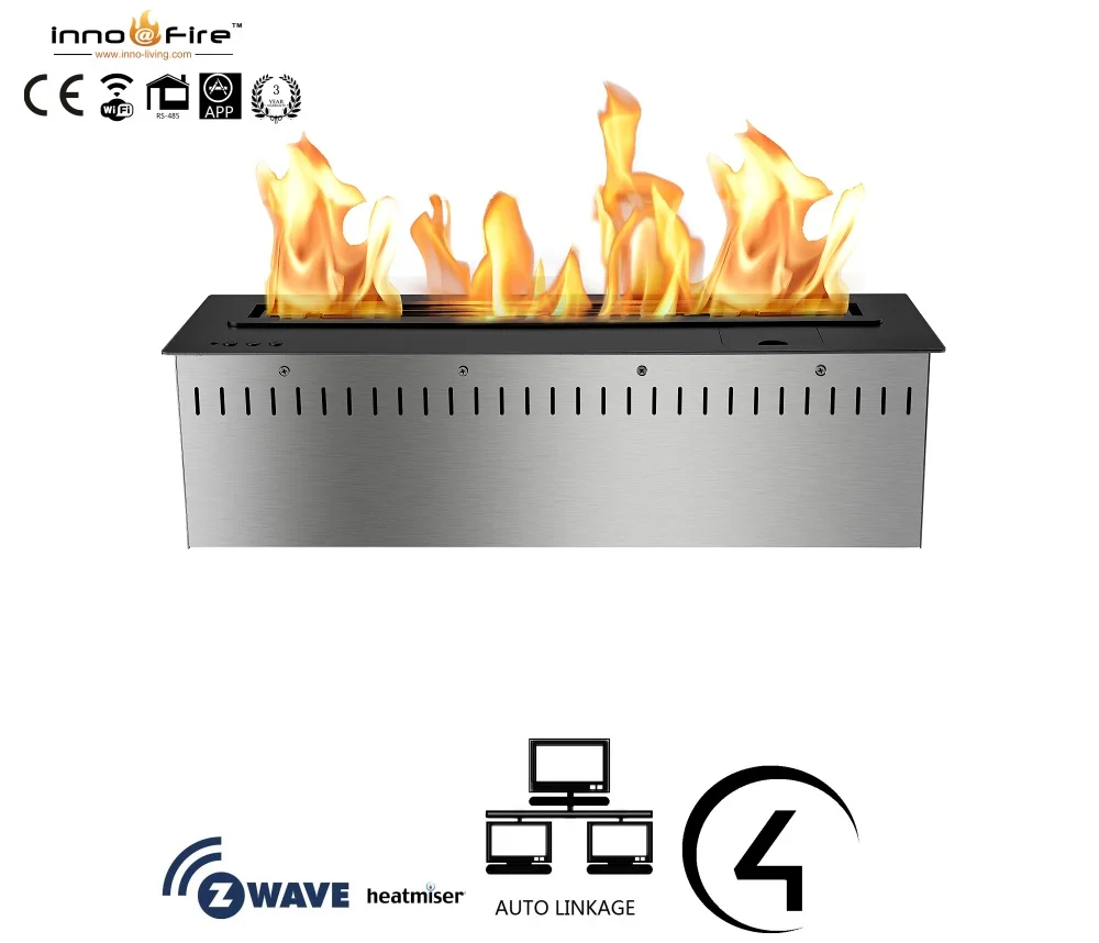 Inno living 90CM silver/black remote control kominek ethanol burner | Обустройство дома