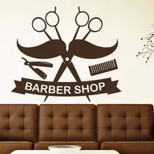 Man Razor Shavers Barber Shop Sticker Chop Bread Decal Haircut Posters Vinyl Wall Art Decals Decor Windows Decoration Mural