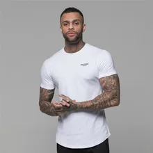 Mens cotton Short sleeve t shirts Gyms Fitness workout 2018 Summer New Boy Casual Fashion Slim T-shirt Tees Tops Male clothes