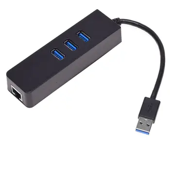 

USB Ethernet Adapter 3 Ports USB 3.0 Hub USB to Rj45 Lan Network Card for Macbook pro Mac Desktop + Micro USB Charger Cable