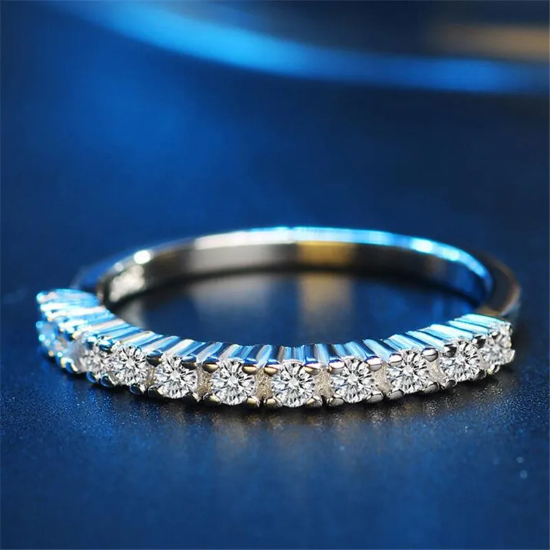 ZN Top Quality Classic Wedding Ring Silver Color Ring Austrian Crystals Full Sizes Wholesale