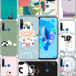 Сумки Caca Coque силиконовые чехлы для huawei P9 P10 P20 P30 mate 10 20 30 Lite Pro P Smart 2019 2017 милый корова