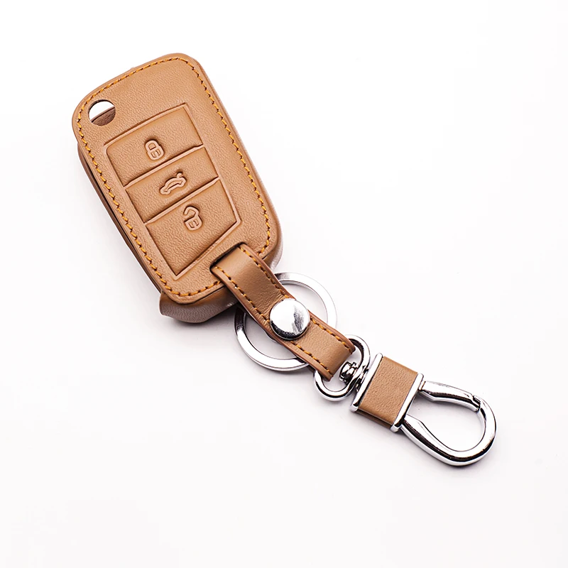 Кожаный чехол для автомобильных ключей, casekeyboard Крышка для Volkswagen Golf 7 GTI MK7 Поло для Skoda Octavia A7 защиты оболочки автомобильный чехол-портмоне