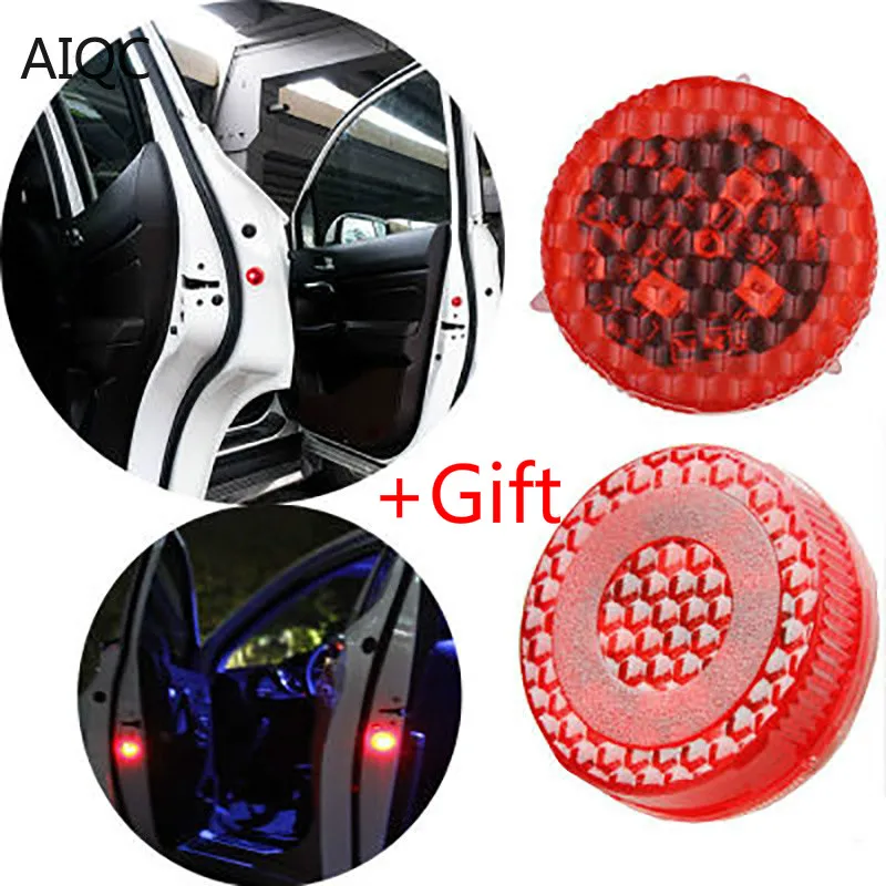 

2Pcs Universal Magnetic Wireless Car Door LED Opening Warning Lamp Waterproof Safely Flash Light Red Kit Signal Light