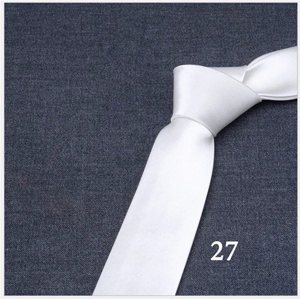 Новое поступление, 8 см, однотонные деловые галстуки ручной работы, роскошные гладкие атласные мужские галстуки, однотонные официальные темно-синие розовые свадебные галстуки - Цвет: 27