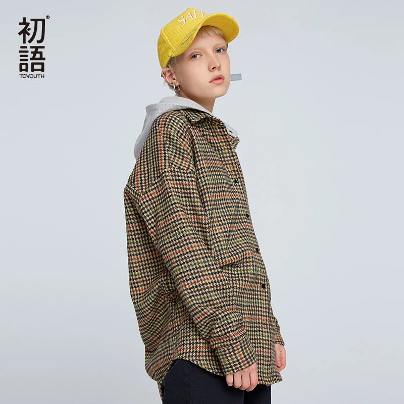 

Toyouth Solid Hooded Sweatshirts Women Long Sleeve Pullover Casual Plaid Sweatshirt Fashion Ladies Tops Oversized Hoodies