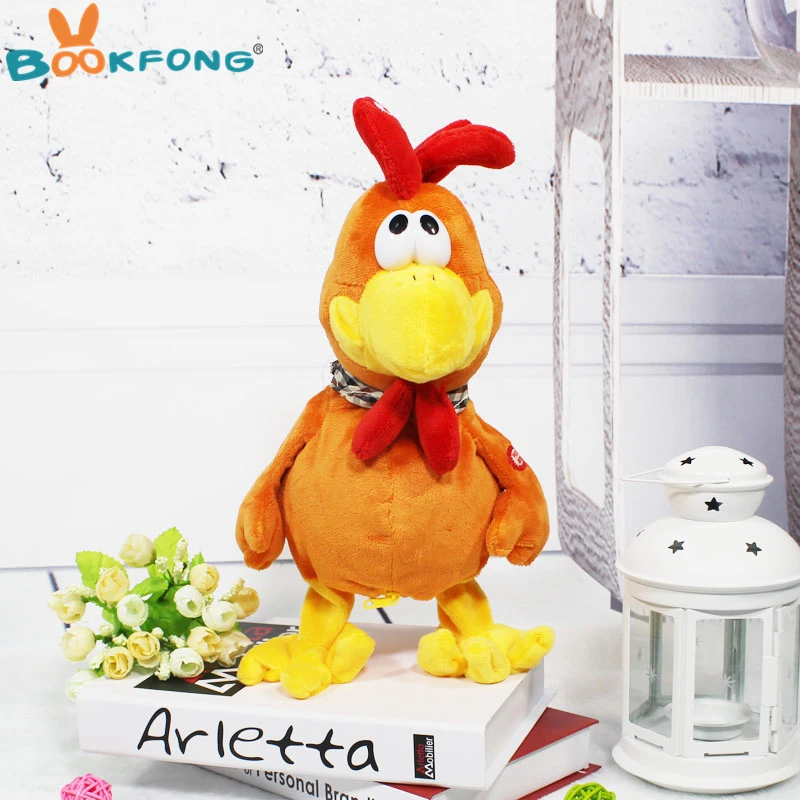

40cm Electric chicken plush toy funny crazy dancing singing rooster doll lovely cock doll children gift toys