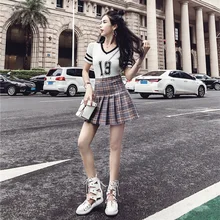 Лидер продаж, клетчатая юбка в складку, Детская осенняя коллекция года, НОВАЯ шикарная юбка с высокой талией, юбка в стиле «Academy», женская одежда